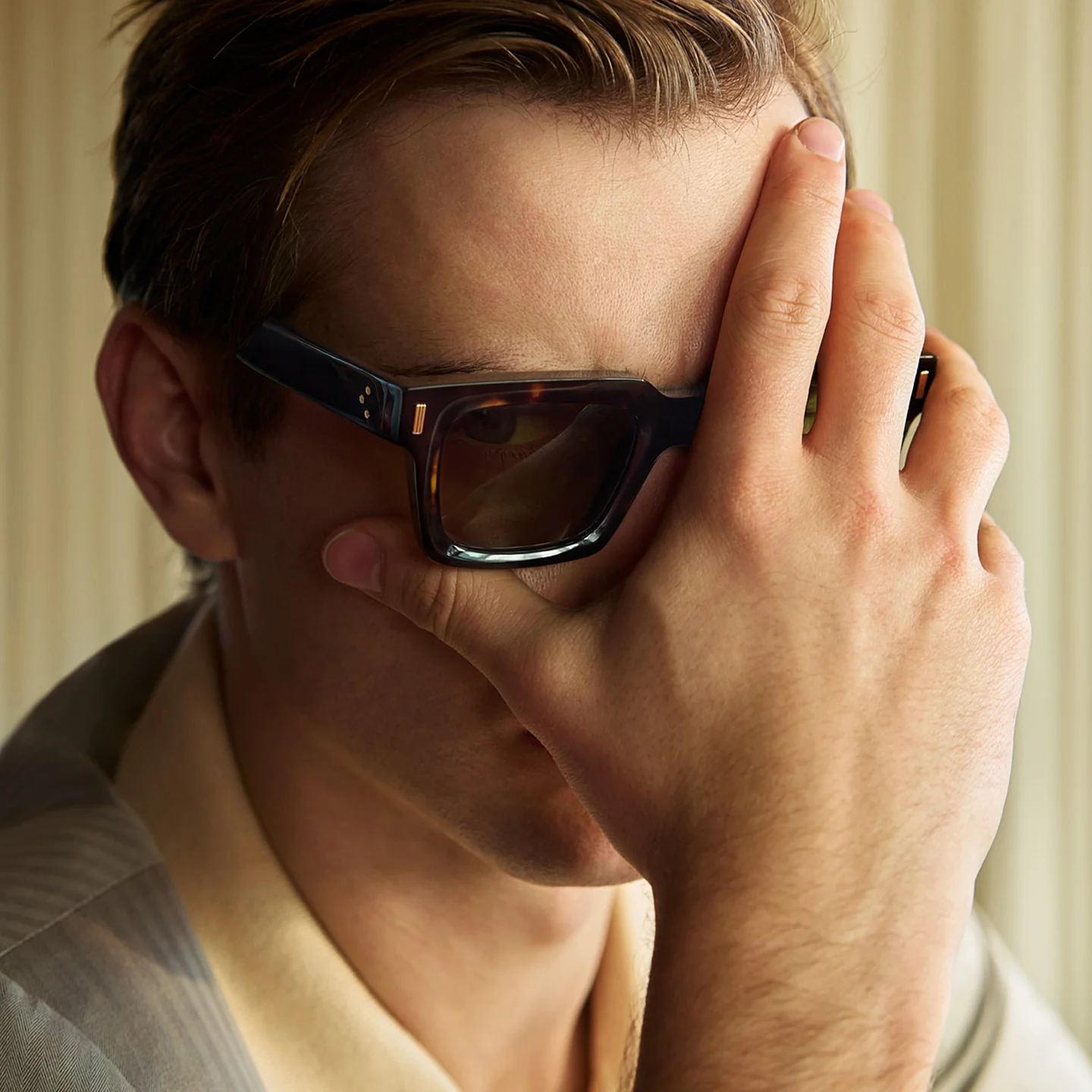 Cutler and Gross 9386 Square Sunglasses - Detail View
