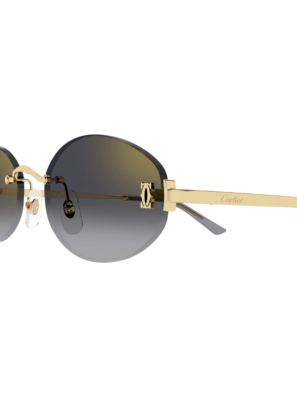 Cartier CT0592 Rimless Oval Sunglasses - Detail View