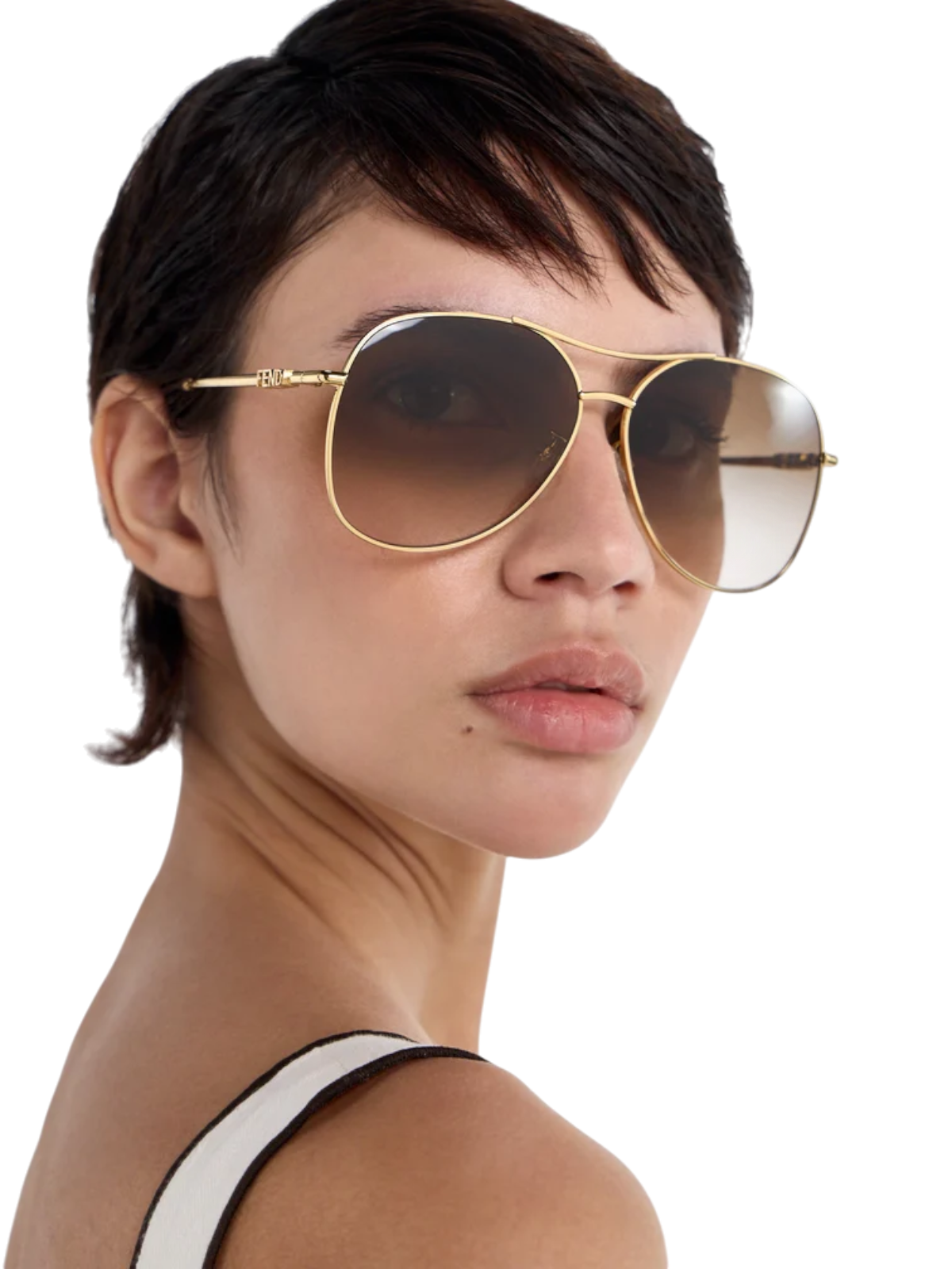 FENDI FE40200U Fendigraphy Aviator Sunglasses - Side View