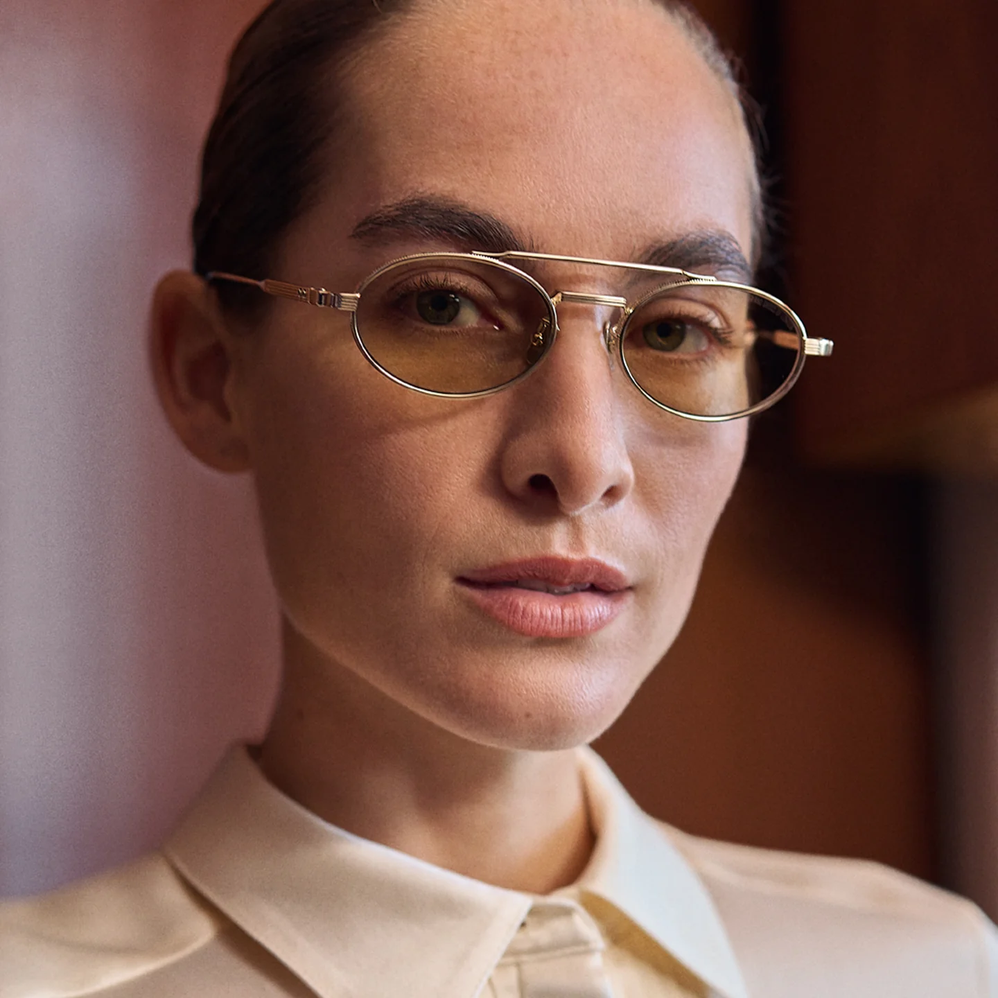 Cutler and Gross 1427 Oval Sunglasses - Detail View