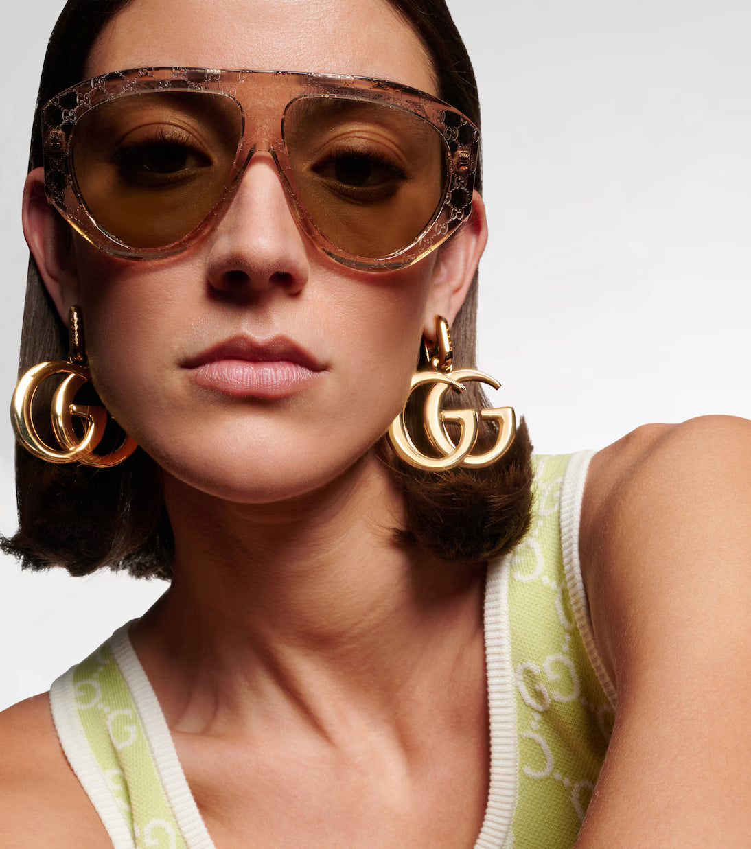 GUCCI GG2128S Pilot Sunglasses - Detail View